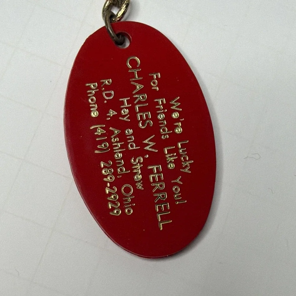 Lucky Genuine 4 Leaf Clover Key Chain Hay & Straw Ashland Ohio